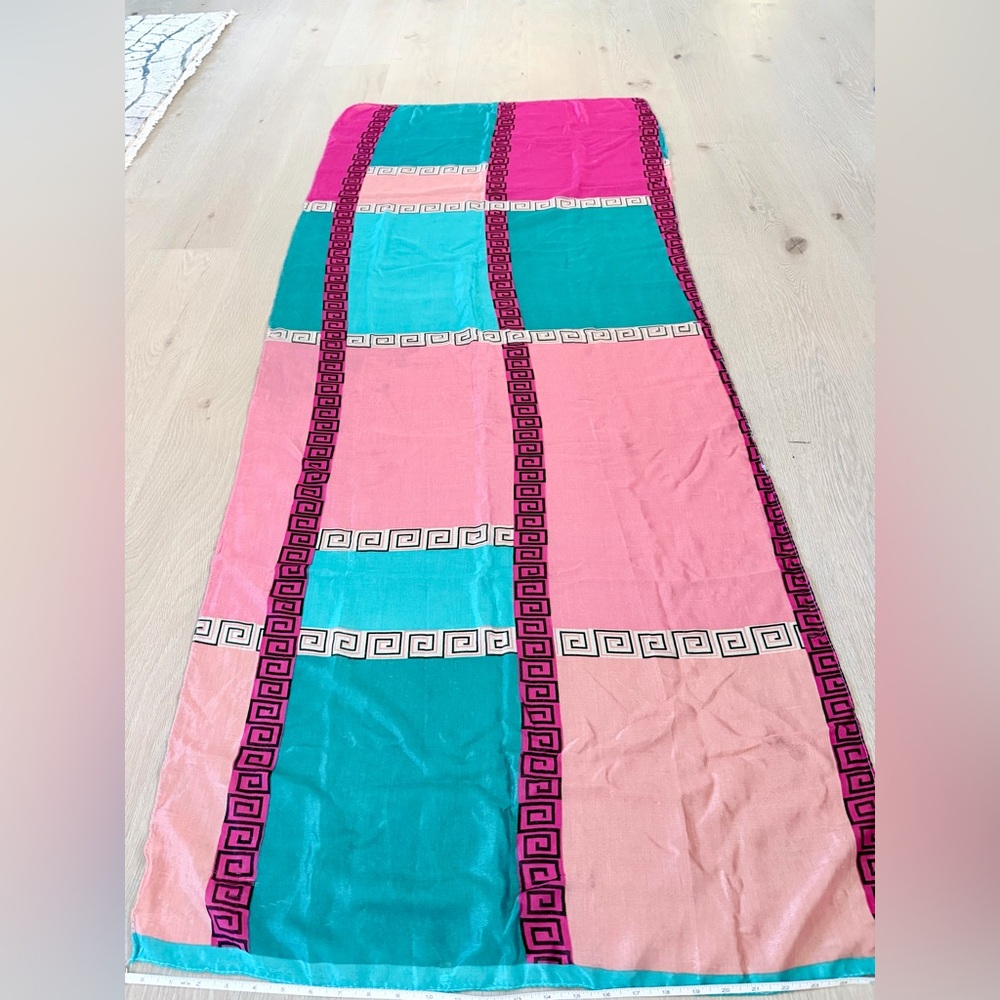 Y2K Vintage Beach Vacation Colorful Geometric Patterned Scarf 67*27 - Picture 5 of 5